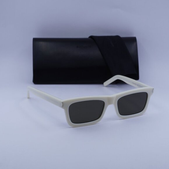 Saint Laurent SL461 BETTY 020 Rectangle Sunglasses - Ivory/Grey - Picture 1 of 12